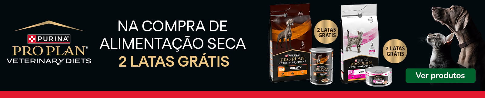 Pro Plan Veterinary Diets: Ra&ccedil;&atilde;o para o seu patudo com oferta de latas de alimento h&uacute;mido.