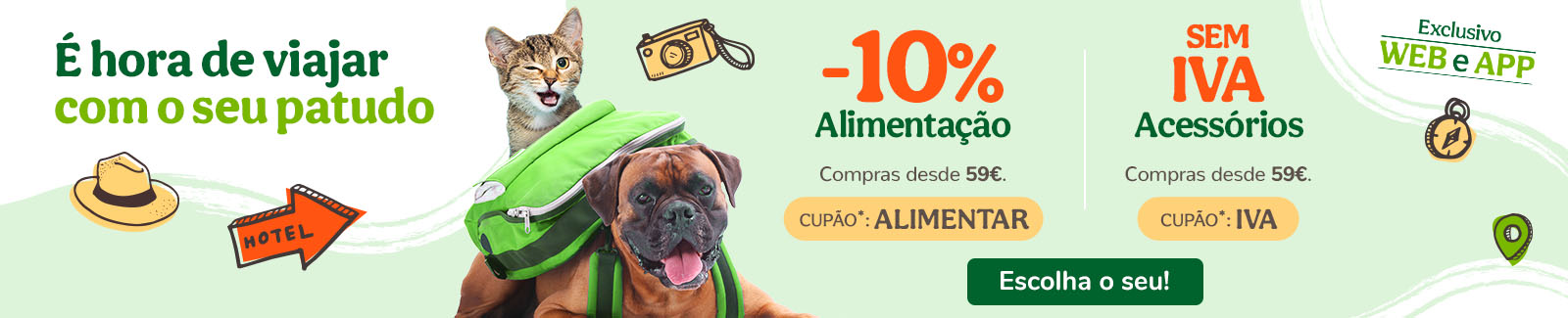 Promoção sem iva nos accesórios e higiene