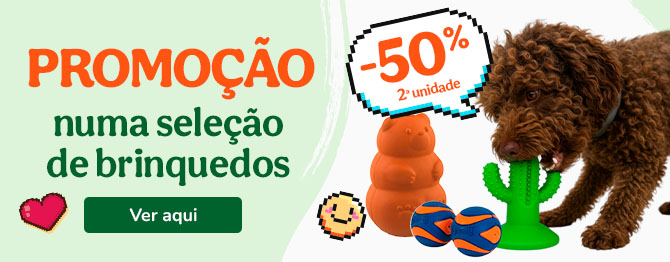 Tootoy e Chuck It: 50% de desconto na 2.ª unidade de brinquedos para cães.