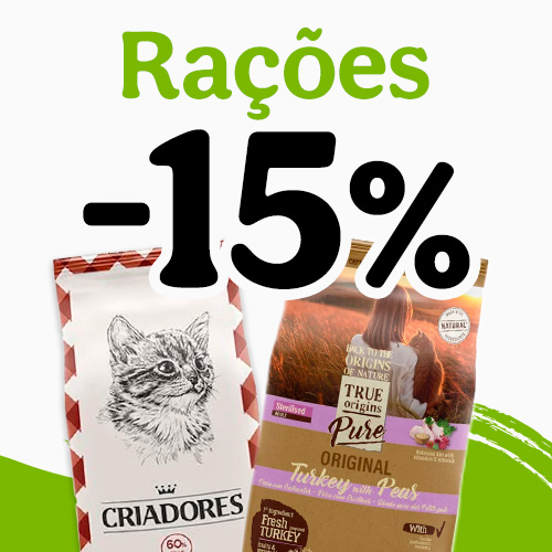 15% de desconto em ração para o seu gato.
