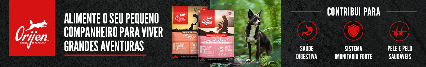 Orijen raças pequenas. Nutrição para o seu pequeno companheiro para viver grandes aventuras.