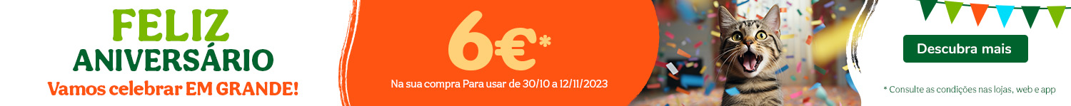 Feliz Aniversário da Tiendanimal! Ganhe 6€ de desconto!