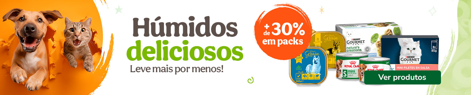 Mais de 30% de desconto em packs de h&uacute;midos.