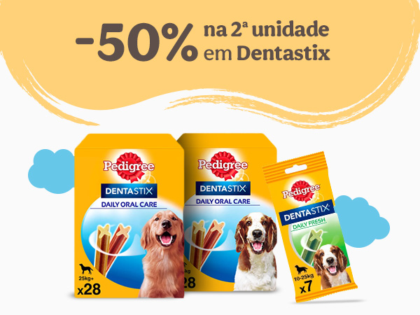 Poupe 50% na 2ª un. em Dentastix