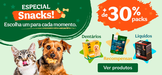 +30% de desconto em packs de alimentação húmida para o seu patudo.