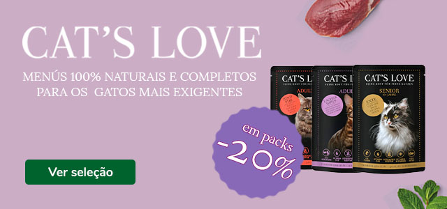 Até 20% de desconto numa seleção de packs de alimento húmido para gato da Cat's Love.