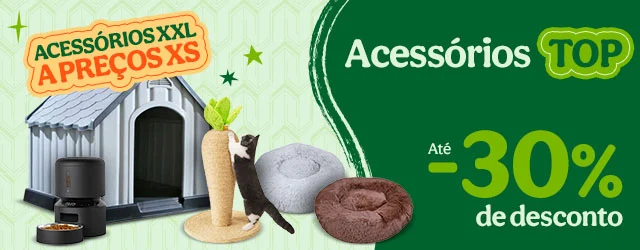 Até 30% de desconto numa seleção de acessórios para cão e gato.