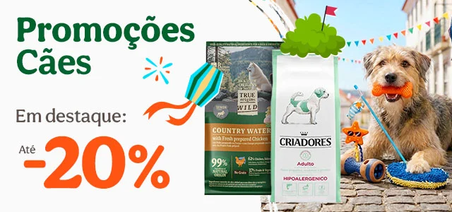 Até -20% em ração para cão nas marcas Criadores e True Origins