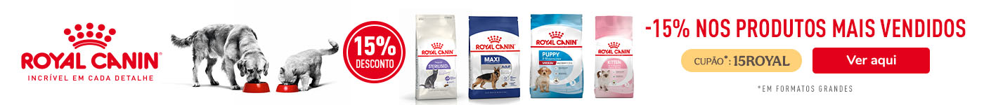 -15% em rações Royal Canin para cães e gatos