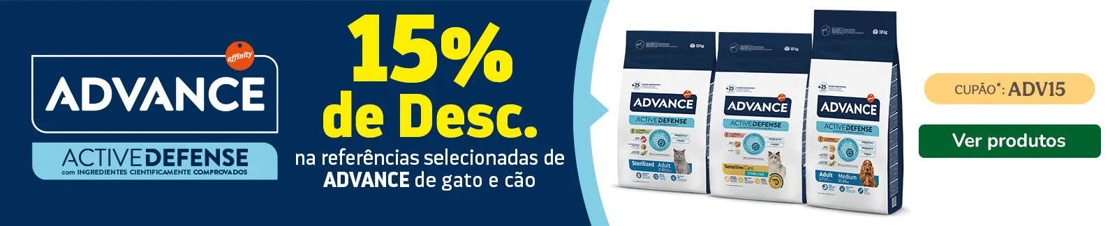 Advance: 15% de desconto em ração para o seu patudo.