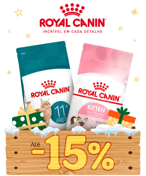 Royal Canin: Até 15% desconto em ração para gato.
