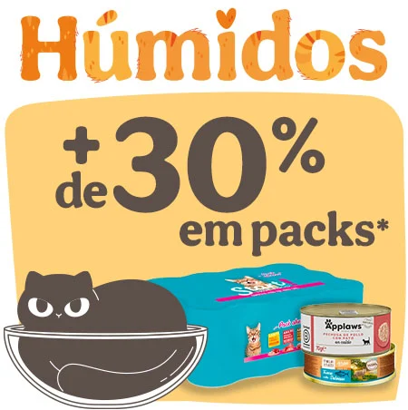 Mais de 30% de desconto em pack de comida húmida para gatos.