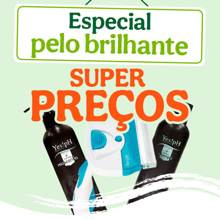 Champôs e acessórios de escovagem para cães e gatos com super preços