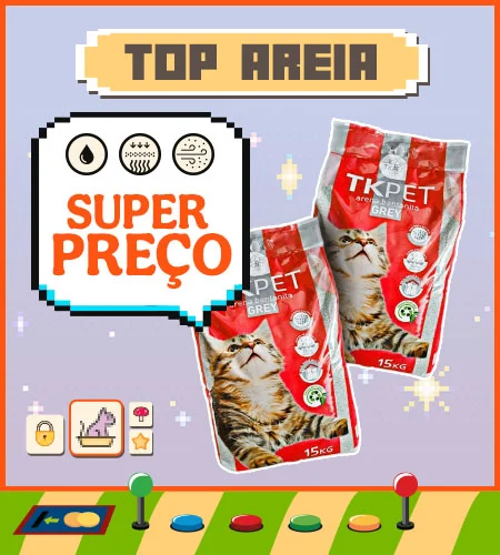 Super preço em areias para gatos.