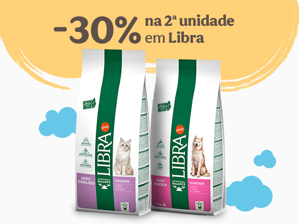 -30% na 2ª un. em rações para cães e gatos