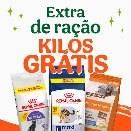 Ração para o seu patudo com quilos grátis.