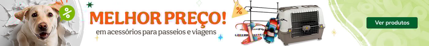 Acessórios de viagem e passeio para cão com super preços.
