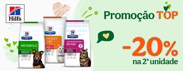 Hill's Prescription Diet: 20% de desconto na 2ª unidade de ração para o seu patudo.