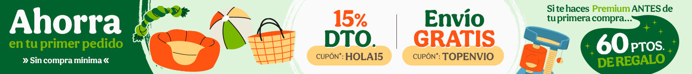 -15% dto en tu primer pedido con el cupón HOLA15 o recibe tu pedido gratis con el cupón TOPENVIO