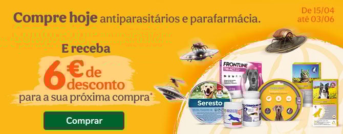 Envio grátis e recompra de 7€ em produtos antiparasitários para o seu pet na Tiendanimal. Proteja o seu animal com as melhores soluções e aproveite os benefícios!