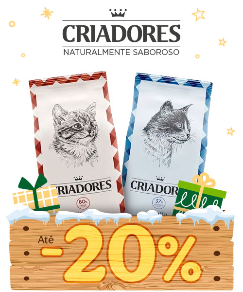Criadores: Até 20% desconto em ração para gato.