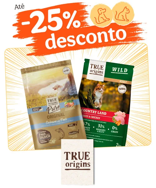 True Origins: Até 25% de desconto em ração para o seu patudo.