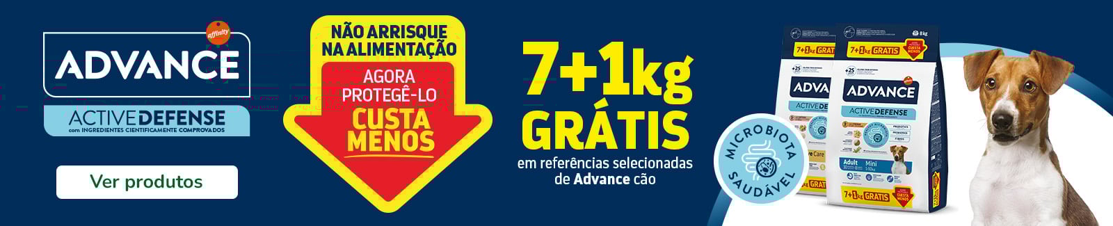 Oferta formato poupança em ração Advance para cão na Tiendanimal: 7kg + 1kg grátis. Garanta mais quantidade pelo mesmo preço com esta promoção exclusiva!