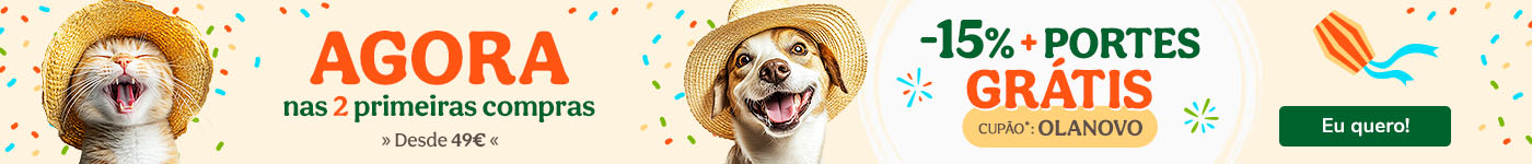 Promoção de boas-vindas Tiendanimal: aproveite descontos exclusivos na sua primeira compra. Ofereça ao seu pet os melhores produtos com preços especiais!