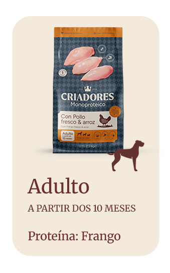 Criadores Monoproteico Adulto Ração de frango para cães