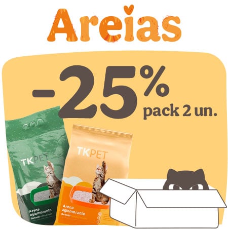Miaumania: 25% de desconto em packs de 2 unidades de areia para gatos.