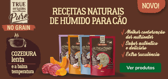 Receitas naturais de alimento húmido para cão.
