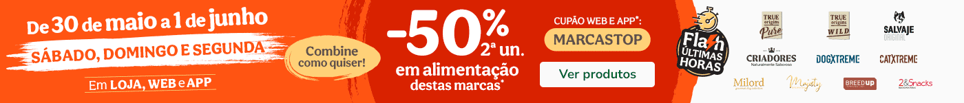 -50% na 2ªa unidade em alimentação em marcas selecionadas.