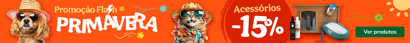 Até 15% de desconto em acessórios para o seu patudo.
