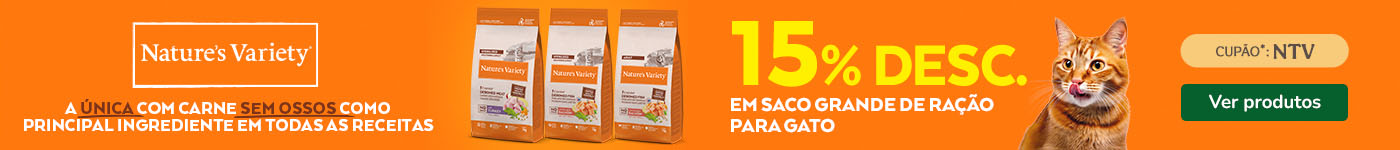 Nature's Variety: 15% de desconto em sacos grandes de ração para gato.
