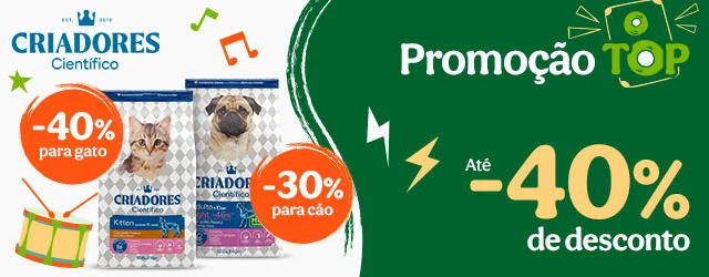 Criadores Científico: Até 40% de desconto em ração para o seu patudo.