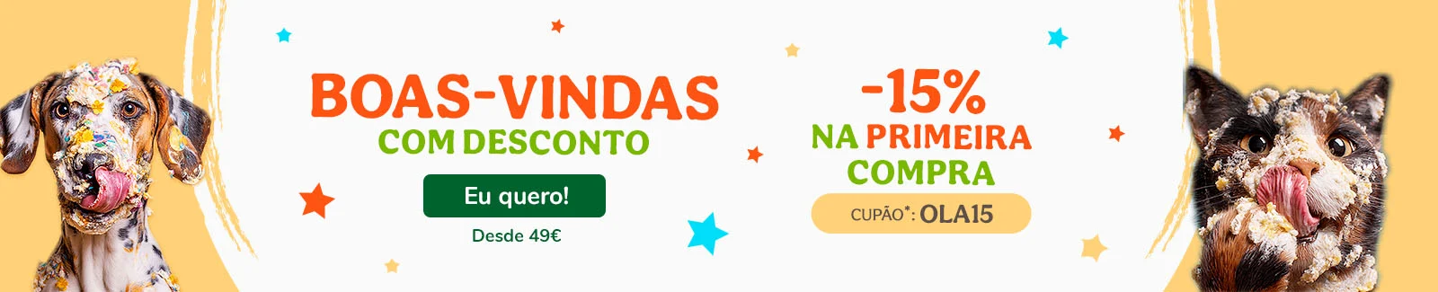 Descubra promoções mensais permanentes para patudos. Alimentação, acessórios e cuidados com descontos exclusivos.