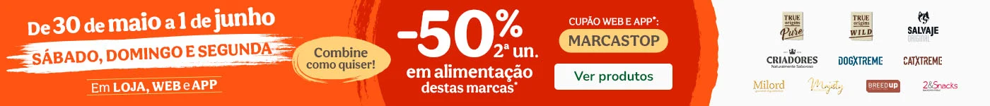 -50% na 2ªa unidade em alimentação em marcas selecionadas.