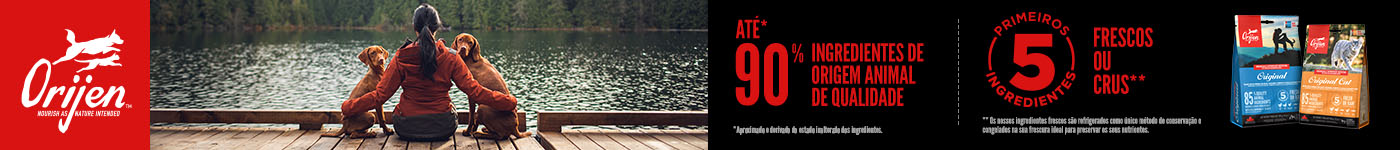 90% de ingredientes de origem animal com Orijen