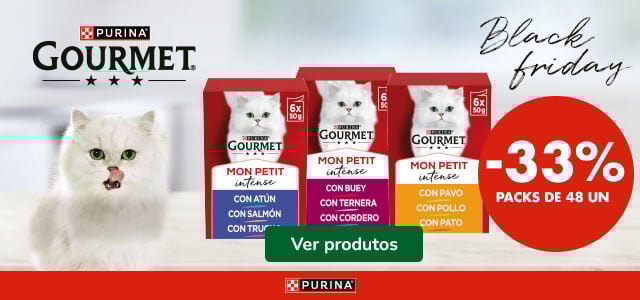 Purina Gourmet: 33% de desconto em packs de 48 unidades de alimento húmido para gato.