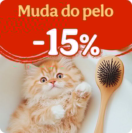 15% de desconto em produtos para cuidar do pelo do seu patudo.