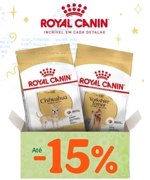 Royal Canin: Até 15% de desconto em ração para cão.