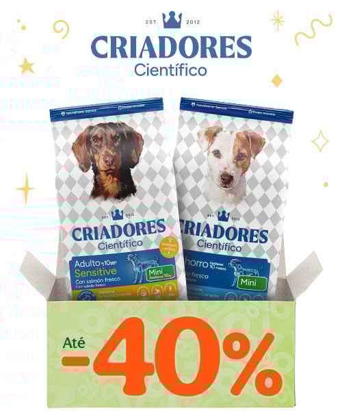 Criadores Científico: Até 40% de desconto em ração para cão.