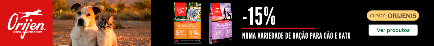 Até 15% de desconto em ração Orijen para cães e gatos na Tiendanimal. Aproveite esta oferta para oferecer uma alimentação premium e natural ao seu pet!