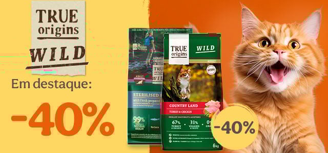 True Origins Wild: 40% de desconto em rações para gato.