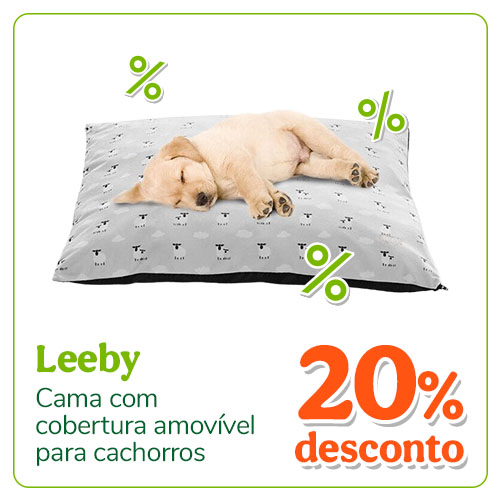 Até 20% de desconto em camas para cão.
