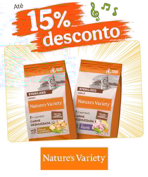 Nature's Variety Grain Free: Até 15% de desconto em ração para gato.