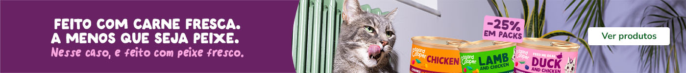 Até 25% de desconto em packs de alimento húmido da Edgard & Cooper para gato.