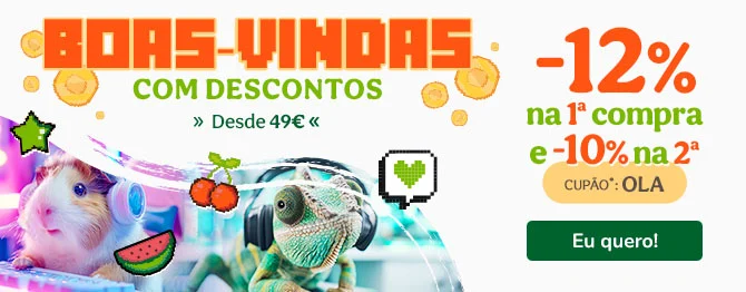 Descubra promoções mensais permanentes para patudos. Alimentação, acessórios e cuidados com descontos exclusivos.