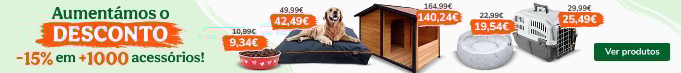 Até 15% de desconto nos melhores acessórios para o seu amigo! Aproveite!
