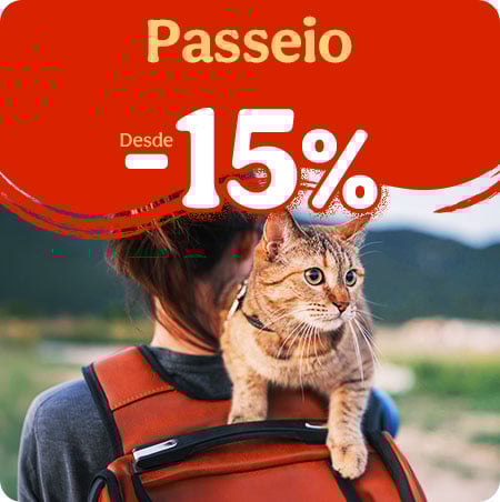 Desde 15% de desconto em produtos de passeio para o seu patudo.